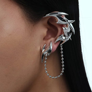 Metal Clip Earrings Cyberpunk