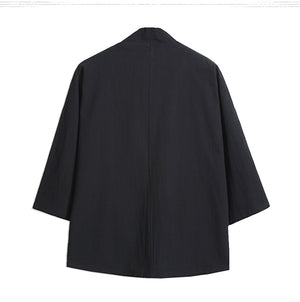 Black Winter kimono cranes