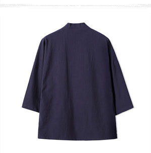 Winter kimono blue cranes