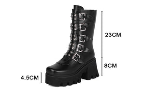 Platform Lace Up Black Boots