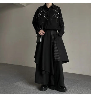 Quality Spring New Patchwork Cropped Skirt Pants