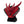 Red dragon helmet with black accents on a white background
