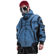 Veste Cyberpunk à broderies réfléchissantes