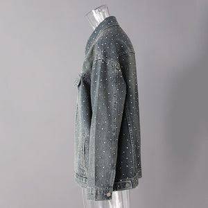 Rhinestone Denim Spring Jacket Women