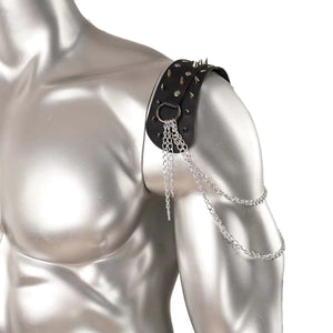 Punk PU Leather Shoulder Belt — women's black faux-leather goth belt accessory