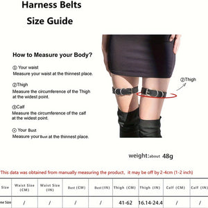Steampunk PU Leather Leg Garter — women's black faux-leather goth garter accessory
