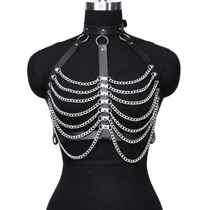 Goth Corset Belt — women's black faux-leather goth belt accessory