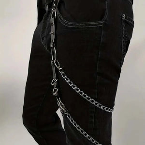 Goth Thigh Garter — women's black faux-leather goth garter accessory