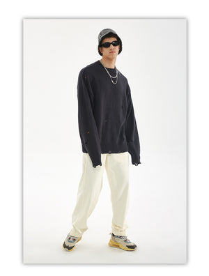Ripped Techwear Sweaters Harajuku