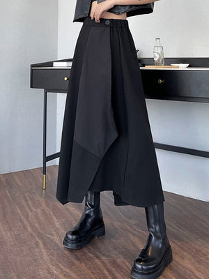 Black Long Techwear Skirt