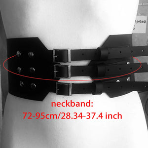 Steampunk Leather Waist Corset Harness — women's black faux-leather goth harness accessory