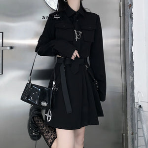 Two Pieces Set Techwear Skirt