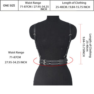 Goth suspender Waist Corset Belt — women's black faux-leather goth belt accessory