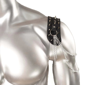 Punk PU Leather Shoulder Belt — women's black faux-leather goth belt accessory