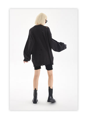 Ripped Techwear Sweaters Harajuku