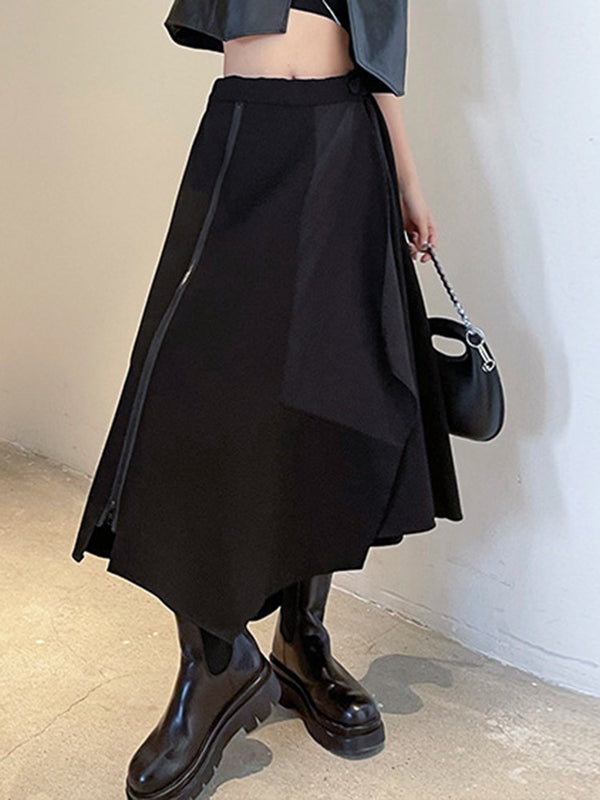 Black Long Techwear Skirt