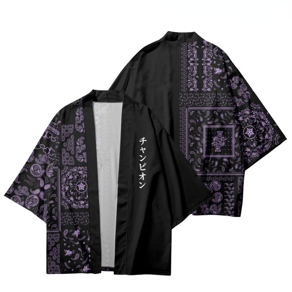 Techwear Mens kimonos Black
