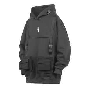 Techwear hoodie with straps