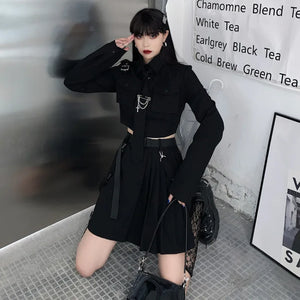 Two Pieces Set Techwear Skirt