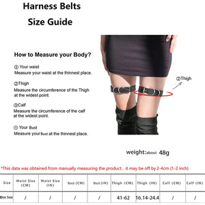 Steampunk PU Leather Leg Garter — women's black faux-leather goth garter accessory