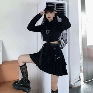 Two Pieces Set Techwear Skirt