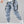 Techwear flap cargo pants in sky blue, product view
