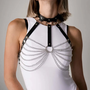 Goth Corset Belt — women's black faux-leather goth belt accessory