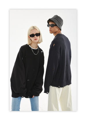 Ripped Techwear Sweaters Harajuku