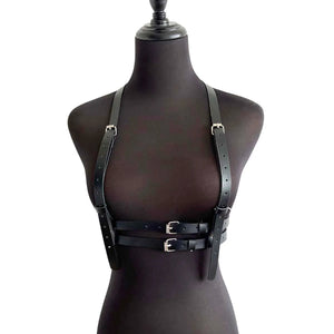 Goth Waist Corset Belt — women's black faux-leather goth belt accessory