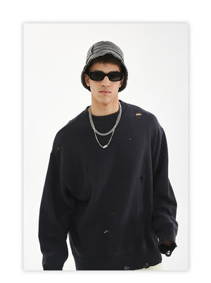 Ripped Techwear Sweaters Harajuku