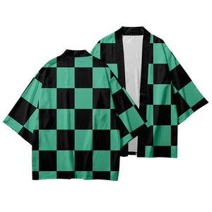 Male kimono green black