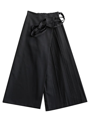 Pleated Long Techwear Trousers