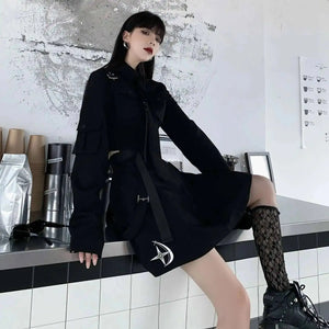 Two Pieces Set Techwear Skirt