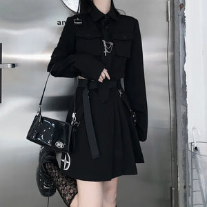 Two Pieces Set Techwear Skirt