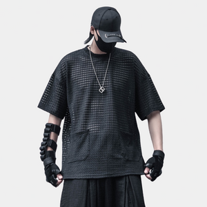 Black Techwear T-Shirt Mesh