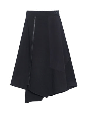 Black Long Techwear Skirt
