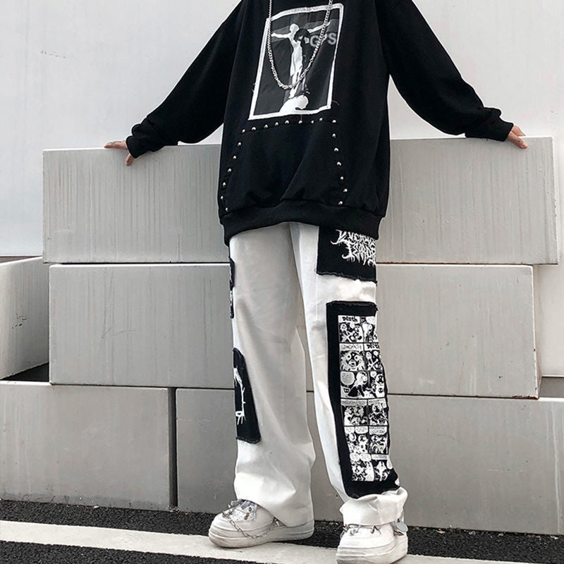 Pants Deportivo Jogger Blanco Negro Techwear Moda Japonesa