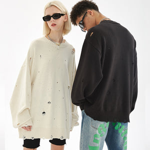Ripped Techwear Sweaters Harajuku