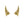 Gold demon horn hair clips, pair