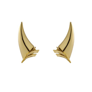 Gold demon horn hair clips, pair