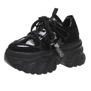 Schwarze Chunky Plateau-Sneakers