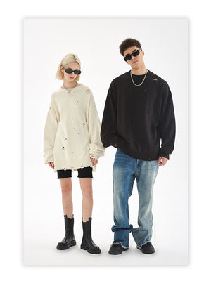 Ripped Techwear Sweaters Harajuku