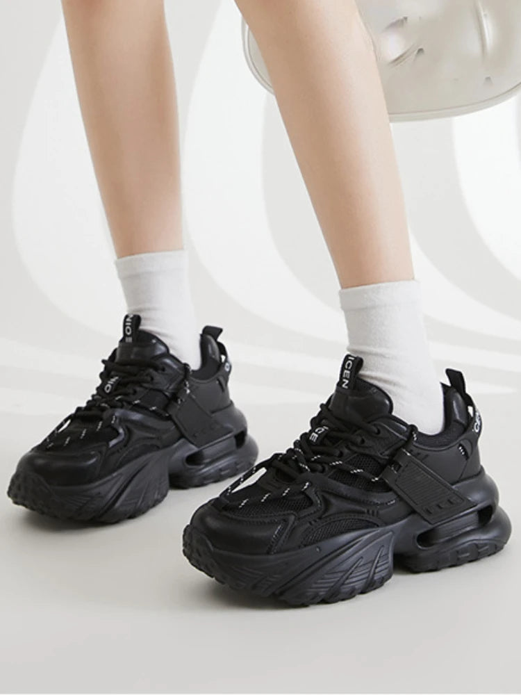 LÄST Sprint Mesh Black Chunky Sneakers | eNibbana