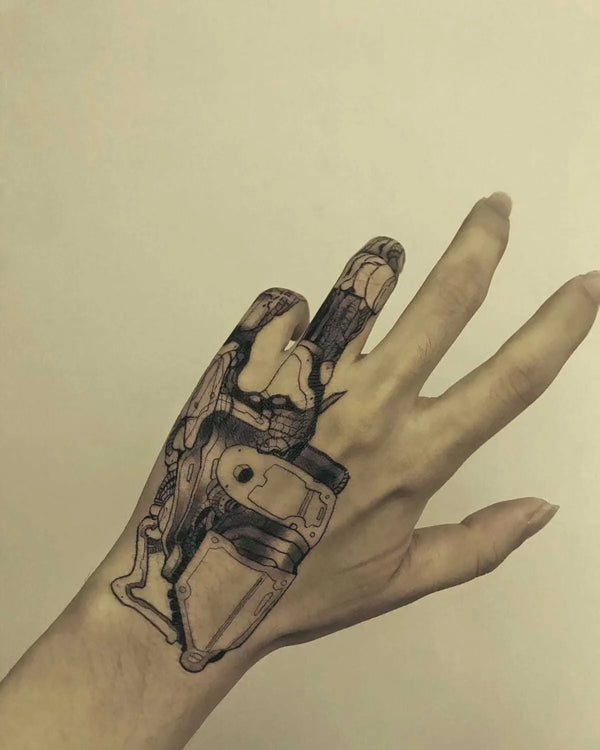Cyberpunk hand tattoos