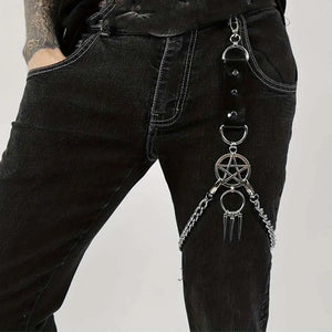 Goth Thigh Garter — women's black faux-leather goth garter accessory