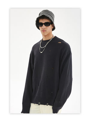 Ripped Techwear Sweaters Harajuku