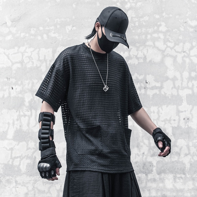 Black Techwear Mesh T-Shirt: The Future of Streetwear – TECHWEAR