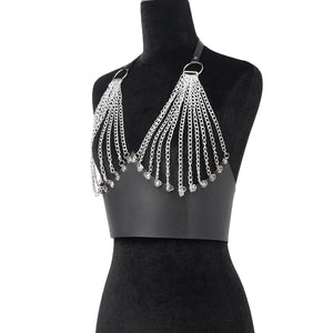 Goth Corset Belt — women's black faux-leather goth belt accessory