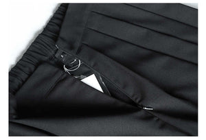 Pleated Long Techwear Trousers