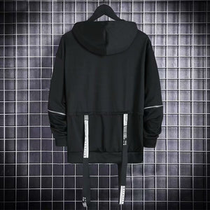 Black Techwear Hoodie Harajuku